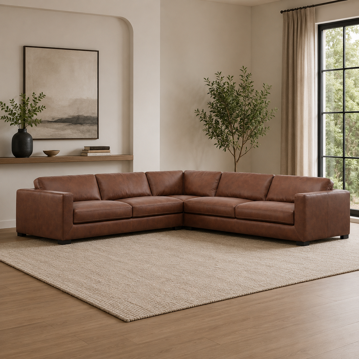 Designer teak wood sofa for modern home