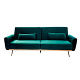 Elegant teal upholstered sofa for contemporary home interiors
