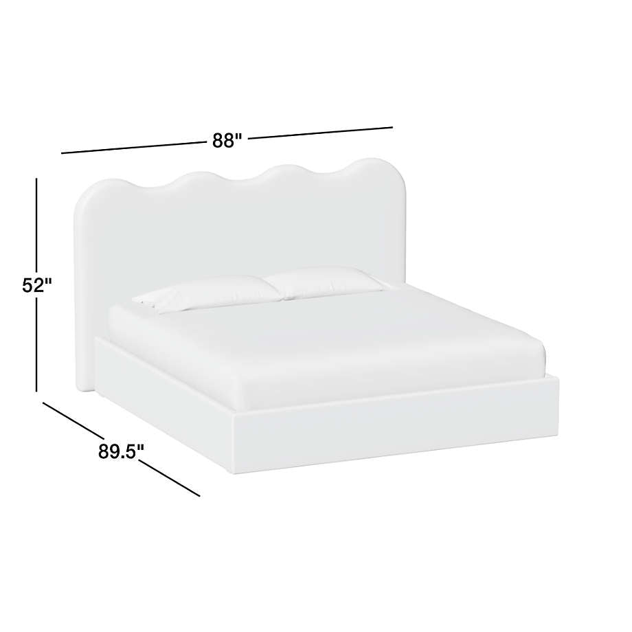 Contemporary teak wood upholstered platform bed