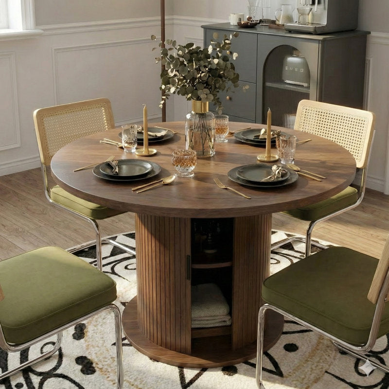 Contemporary teak wood dining furniture design