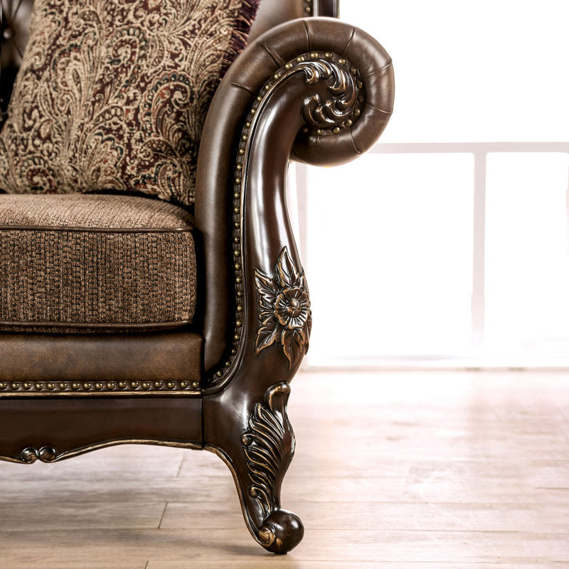 Luxury living room teak wood armchair