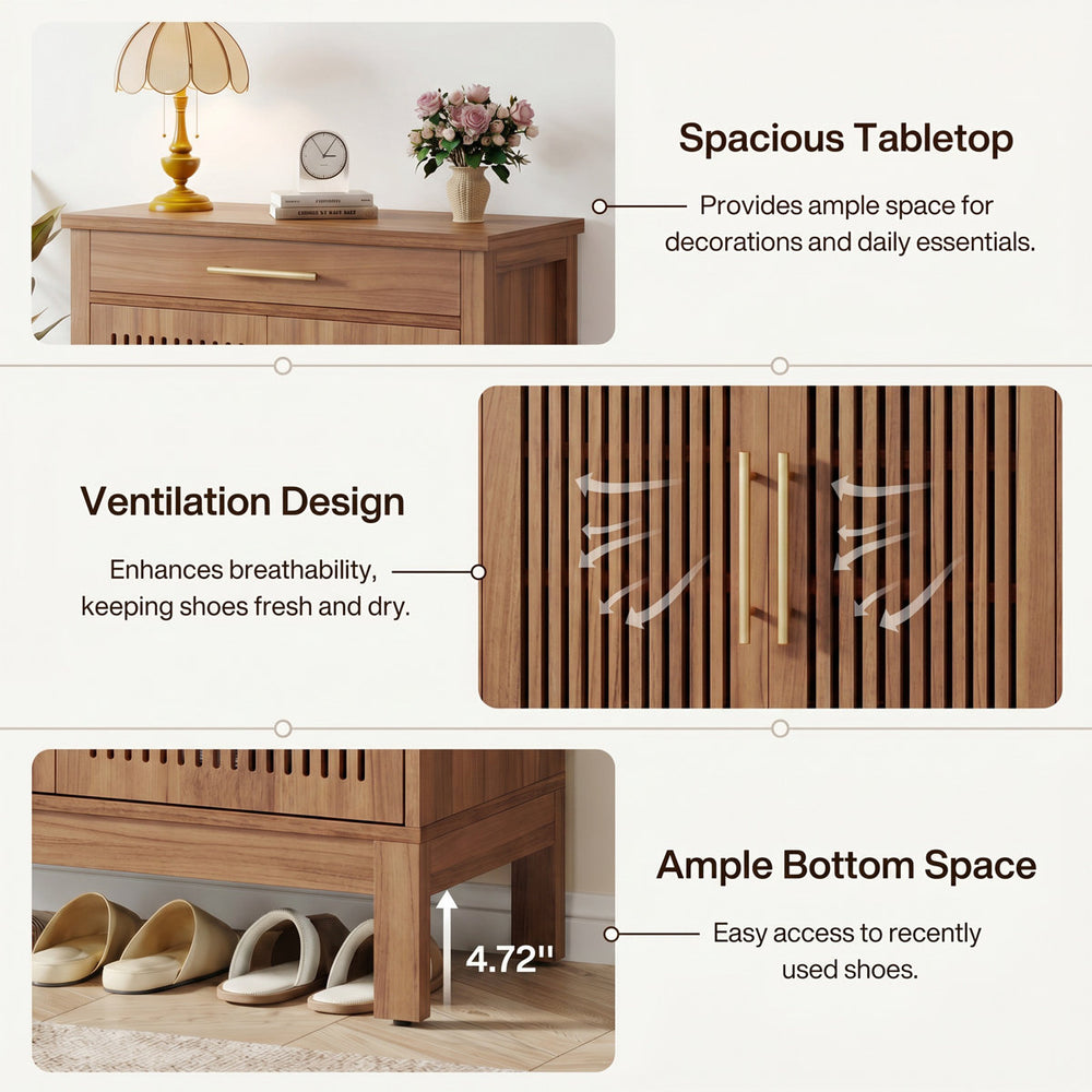 Wooden hallway cabinet with drawer