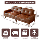 stylish 2 seater sofa brown leather design