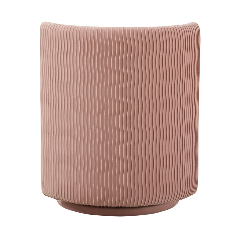 Modern pink upholstered swivel stool
