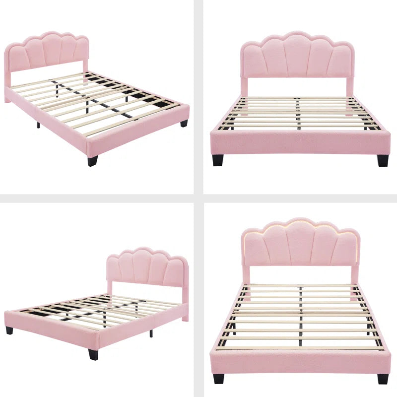 Pink princess style upholstered bed