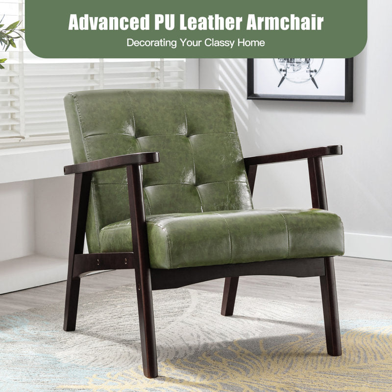 Comfortable teak wood armchair for living room