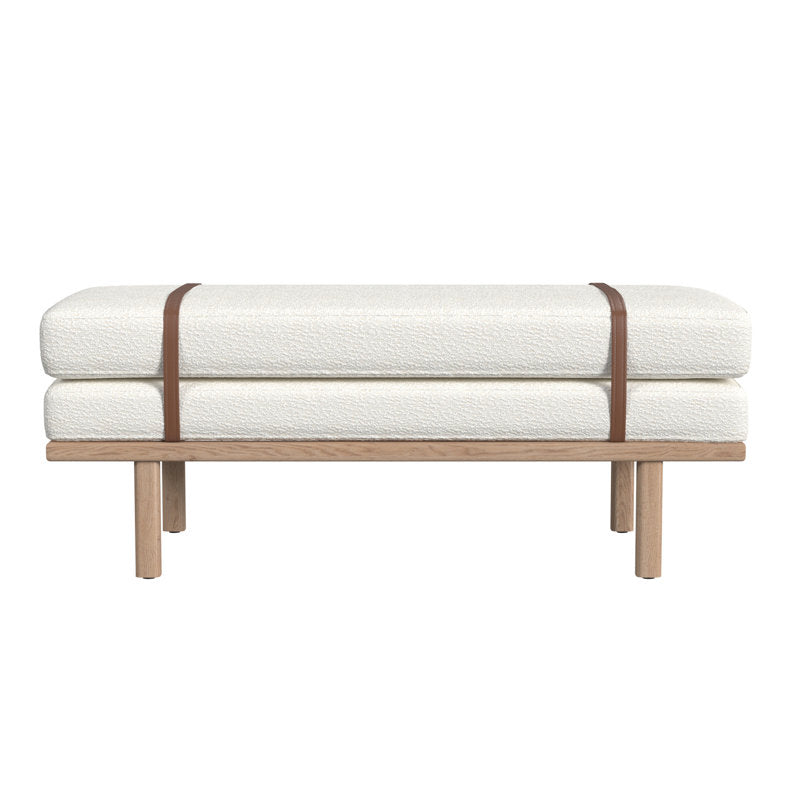 cushioned teak wood seating bench