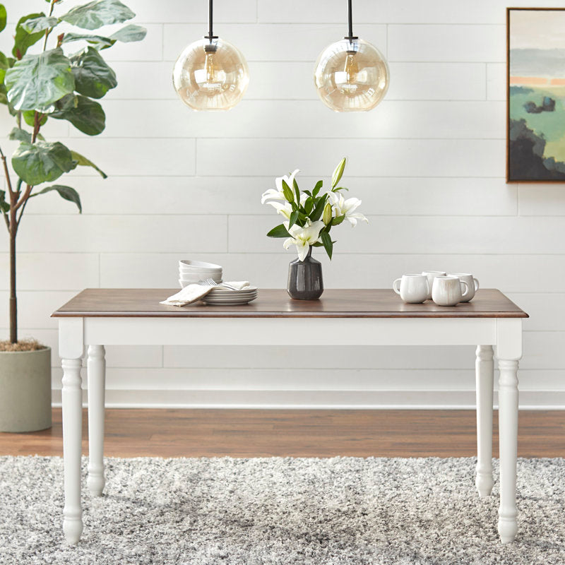 Rectangular teak wood dining table with chairs