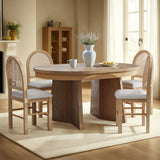 Luxury round wooden dining table set for modern home