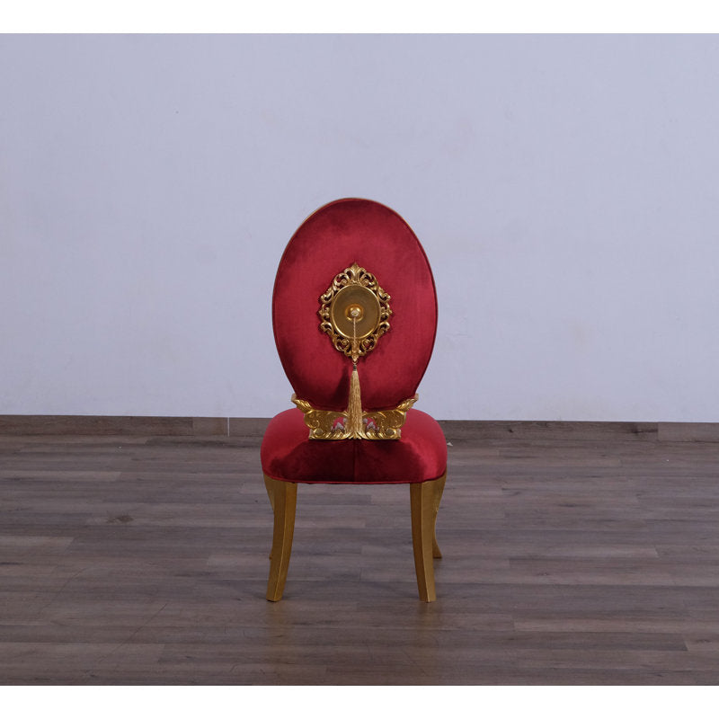 Traditional teak wood dining furniture with gold detailing