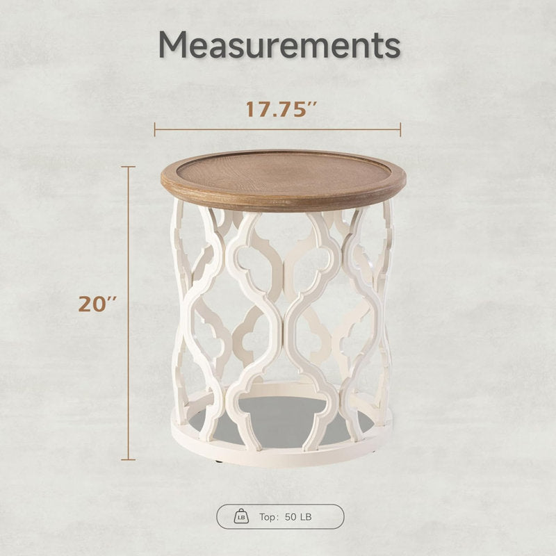 Premium round teak wood occasional table