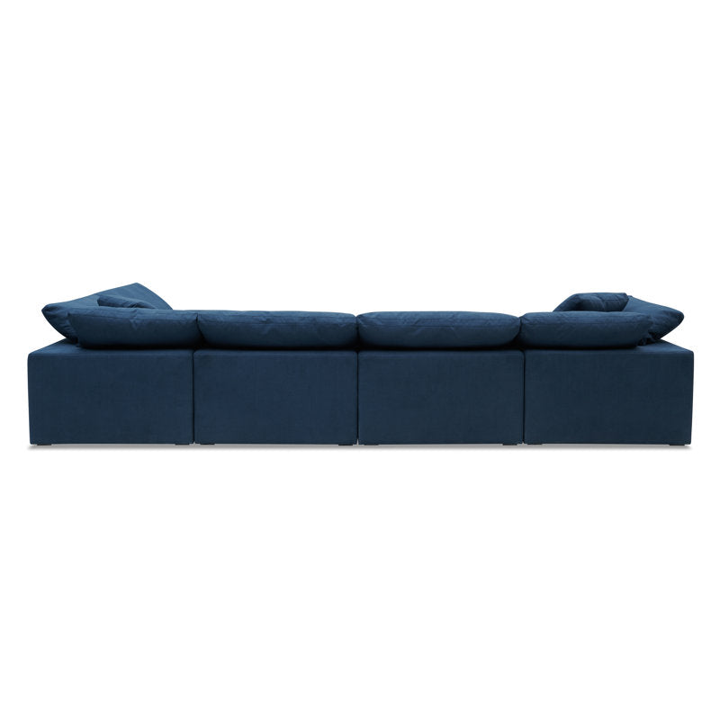 Elegant blue sectional couch for spacious living room