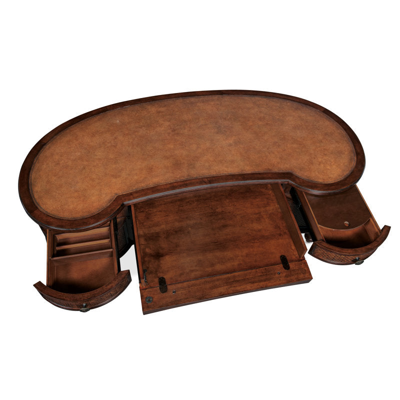 Traditional solid teak wood writing desk with premium handcrafted finish