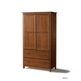 Handcrafted teak wardrobe with natural finish