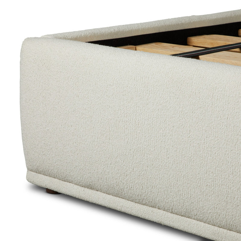 Modern king size upholstered teak wood bed frame