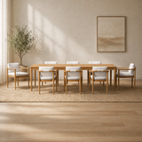 Solid teak wood 8 seater dining table set