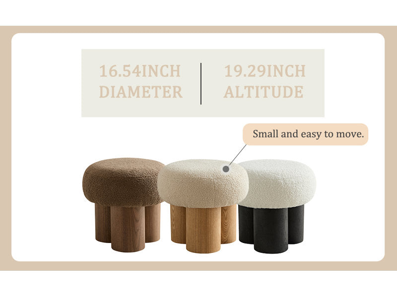Contemporary teak wood vanity stool for modern home