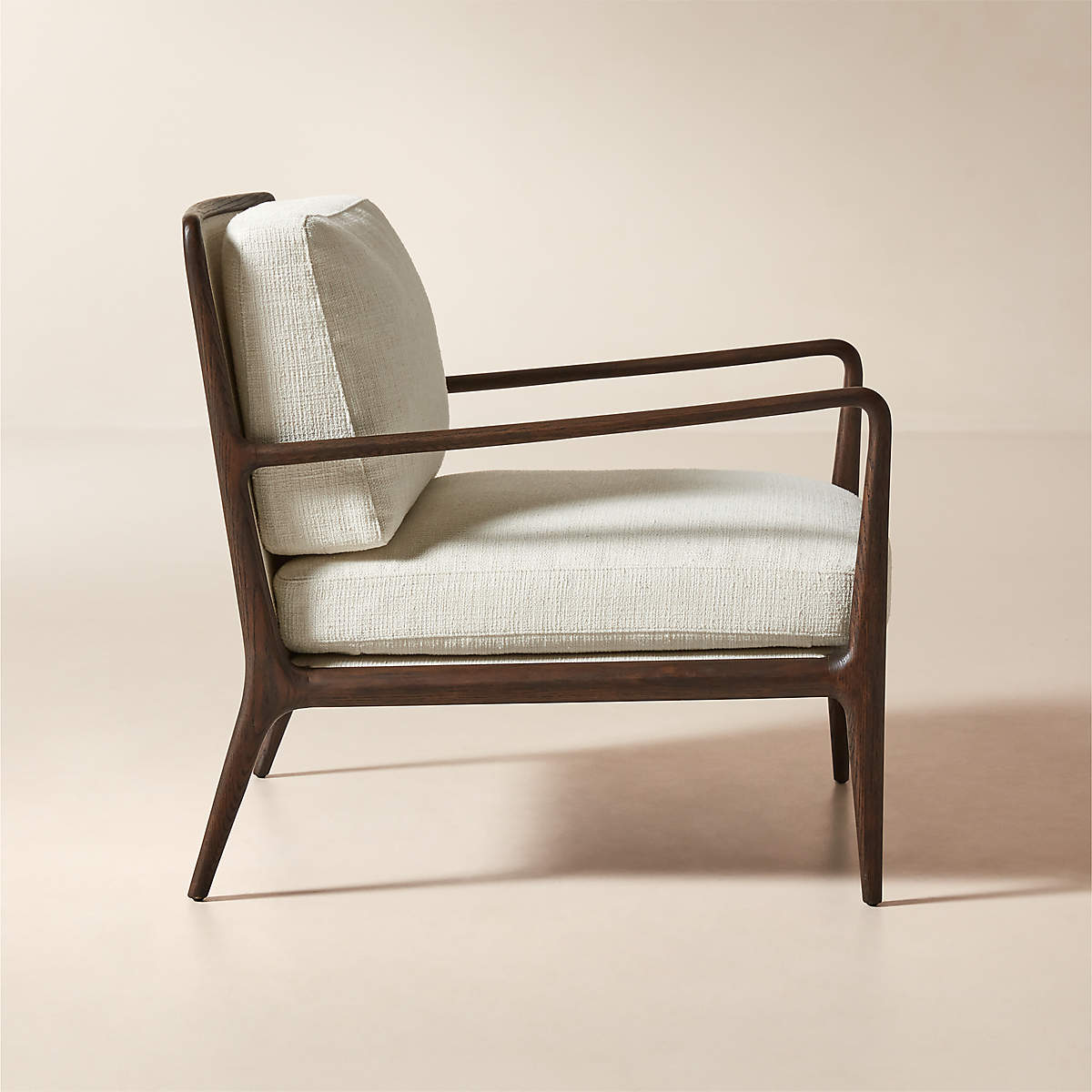 Luxury wooden lounge chair with cushioned seat