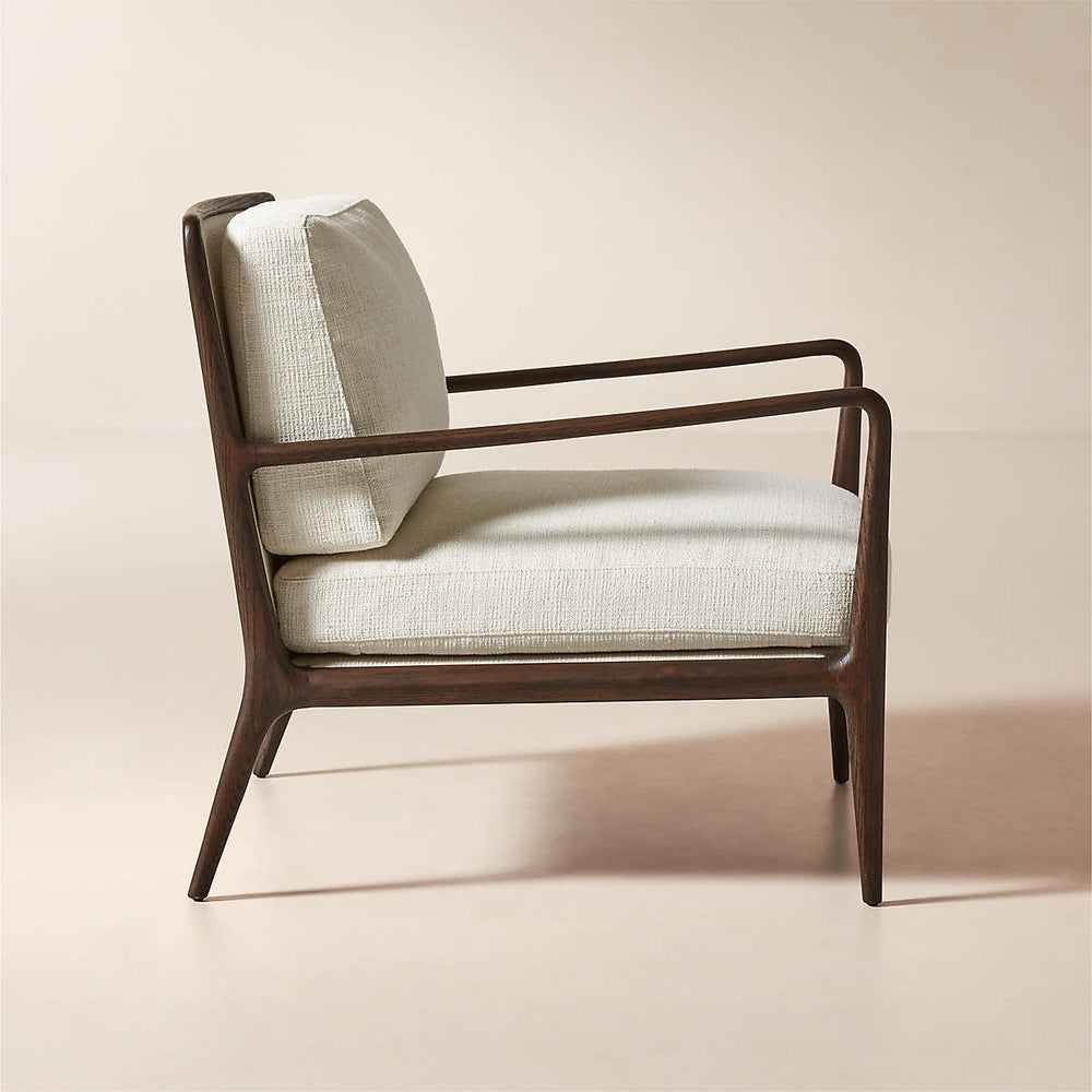 Luxury wooden lounge chair with cushioned seat