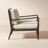 Luxury wooden lounge chair with cushioned seat