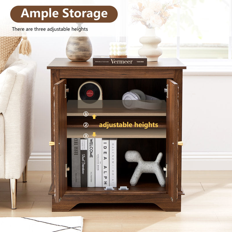 Traditional handcrafted teak wood storage cabinet