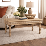 Solid teak wood handcrafted coffee table for living room
