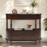 Luxury walnut finish teak wood entryway console table