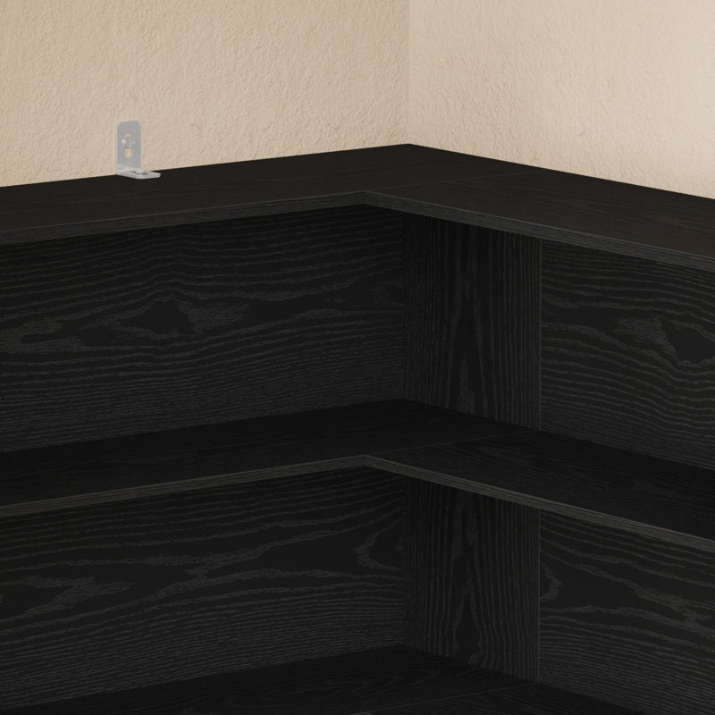 Premium black teak wood bookcase for bedroom and study