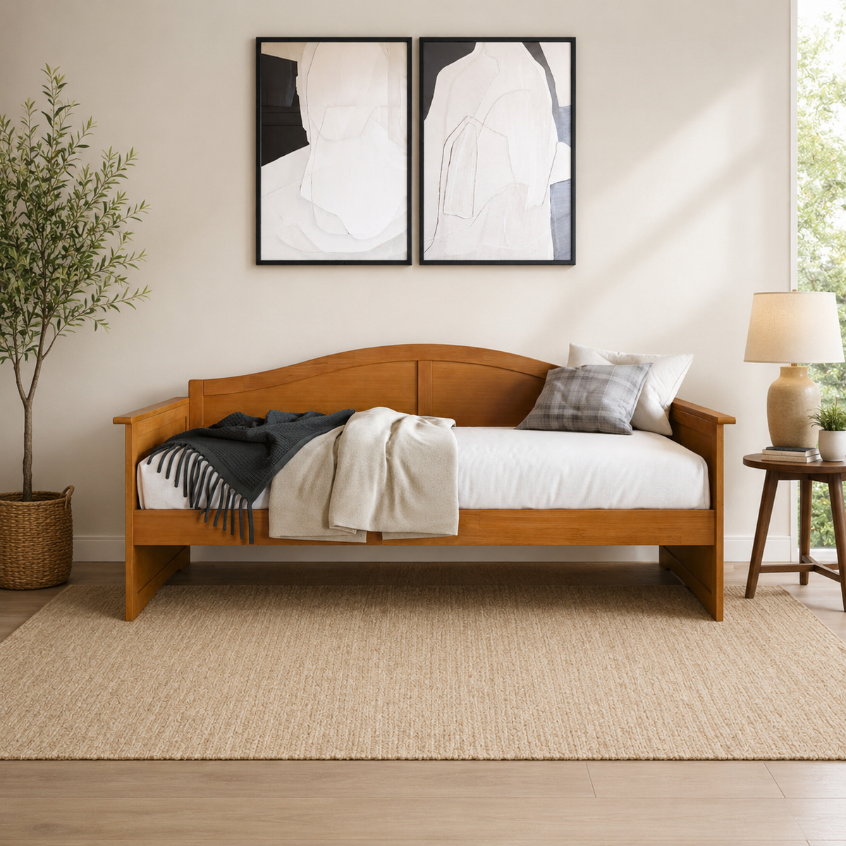 Solid teak wood daybed sofa cum bed