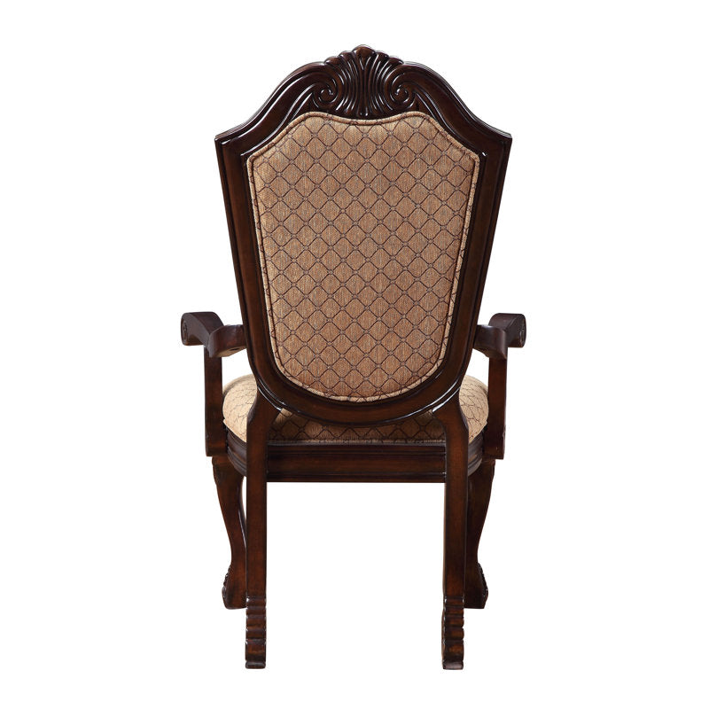 Premium teak wood classic dining chair with cushioned seat
