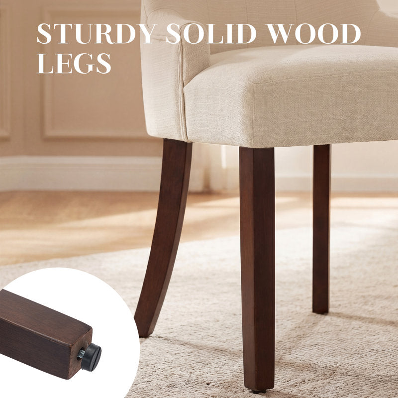 Comfortable upholstered dining chair with elegant tufted design