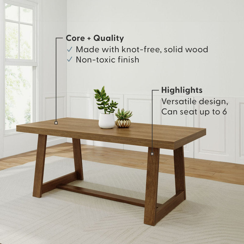 Rustic teak wood dining set indoor