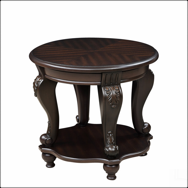 Premium round wooden bedside table design