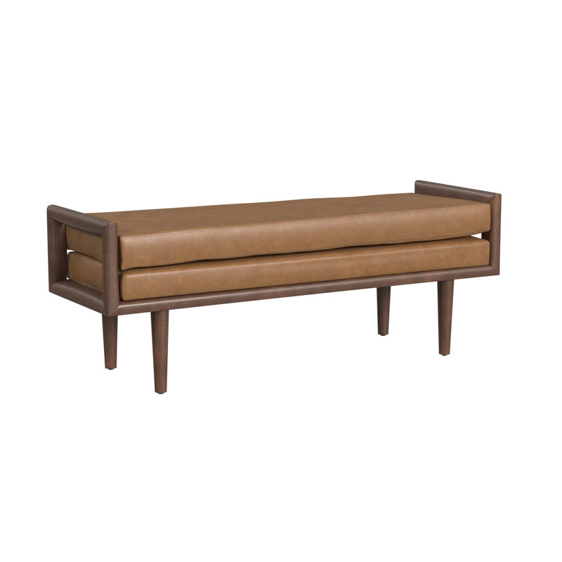 Modern teak wood bedroom bench by Sky Rise Decor