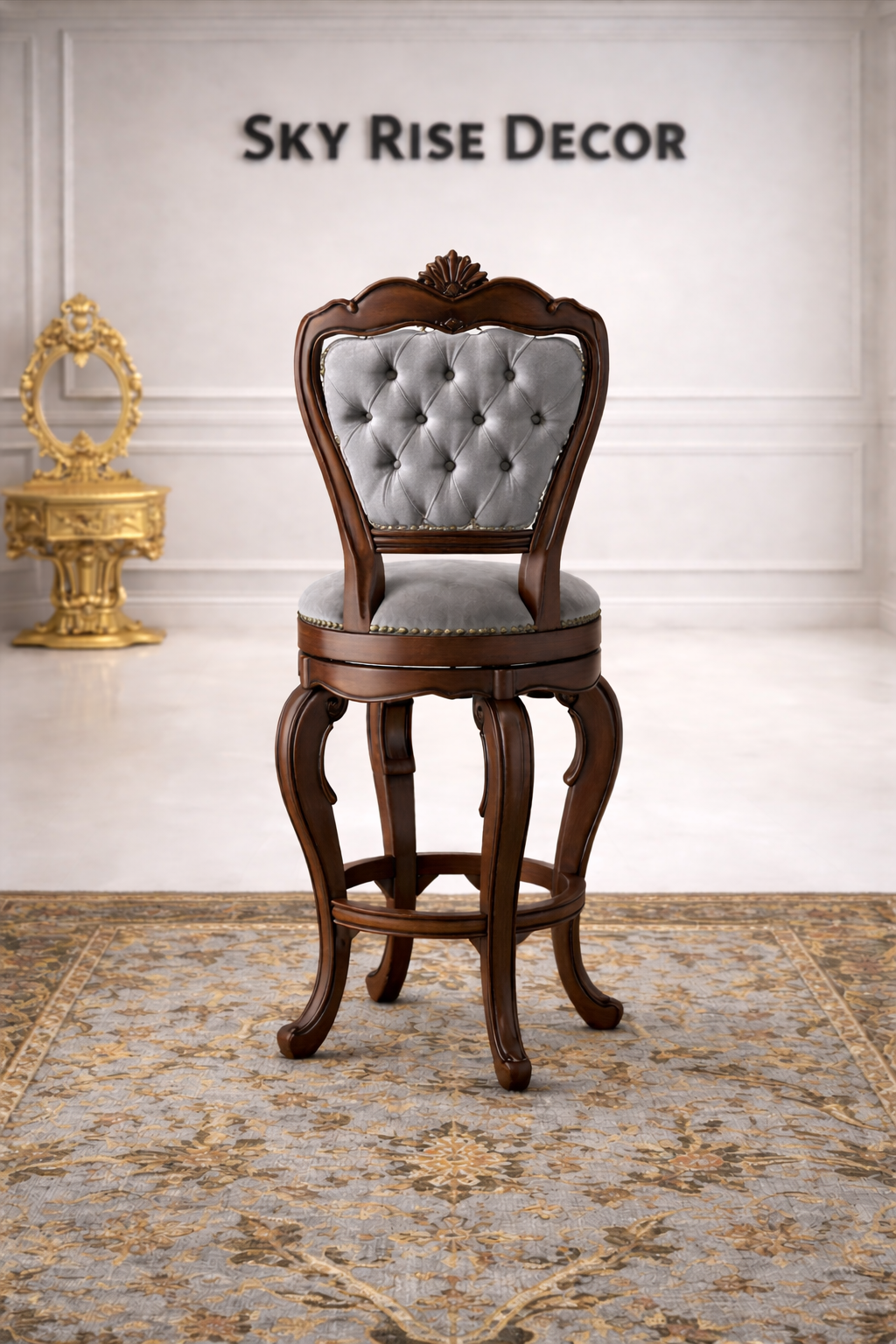 Solid teak wood handcrafted bar stool chair for restaurant bar seating and home bar furniture