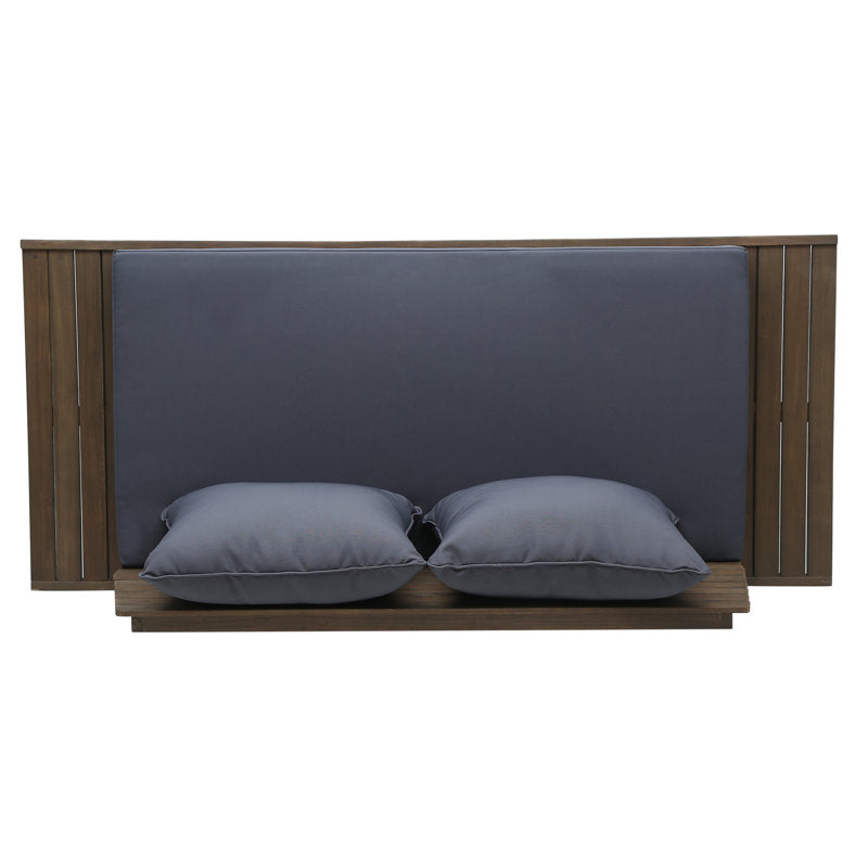 Contemporary teak wood daybed with cushions