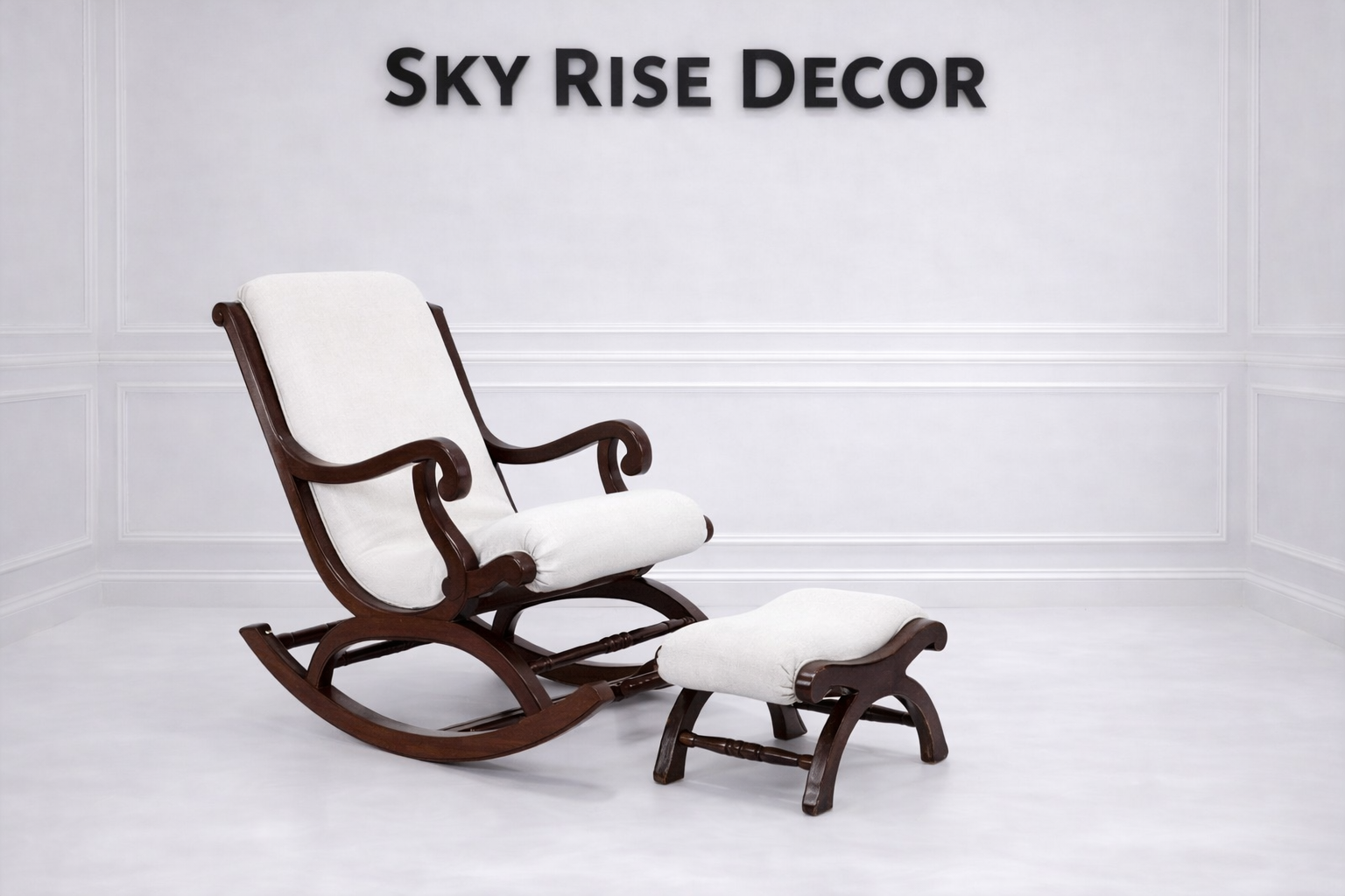 Premium Wooden Rocking Chair with Footrest for Ultimate Comfort