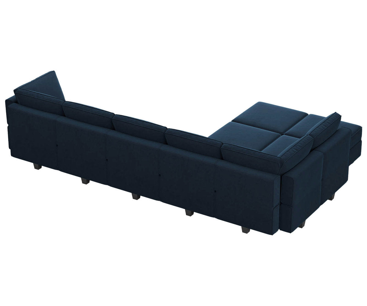 Premium solid teak wood L-shaped sofa