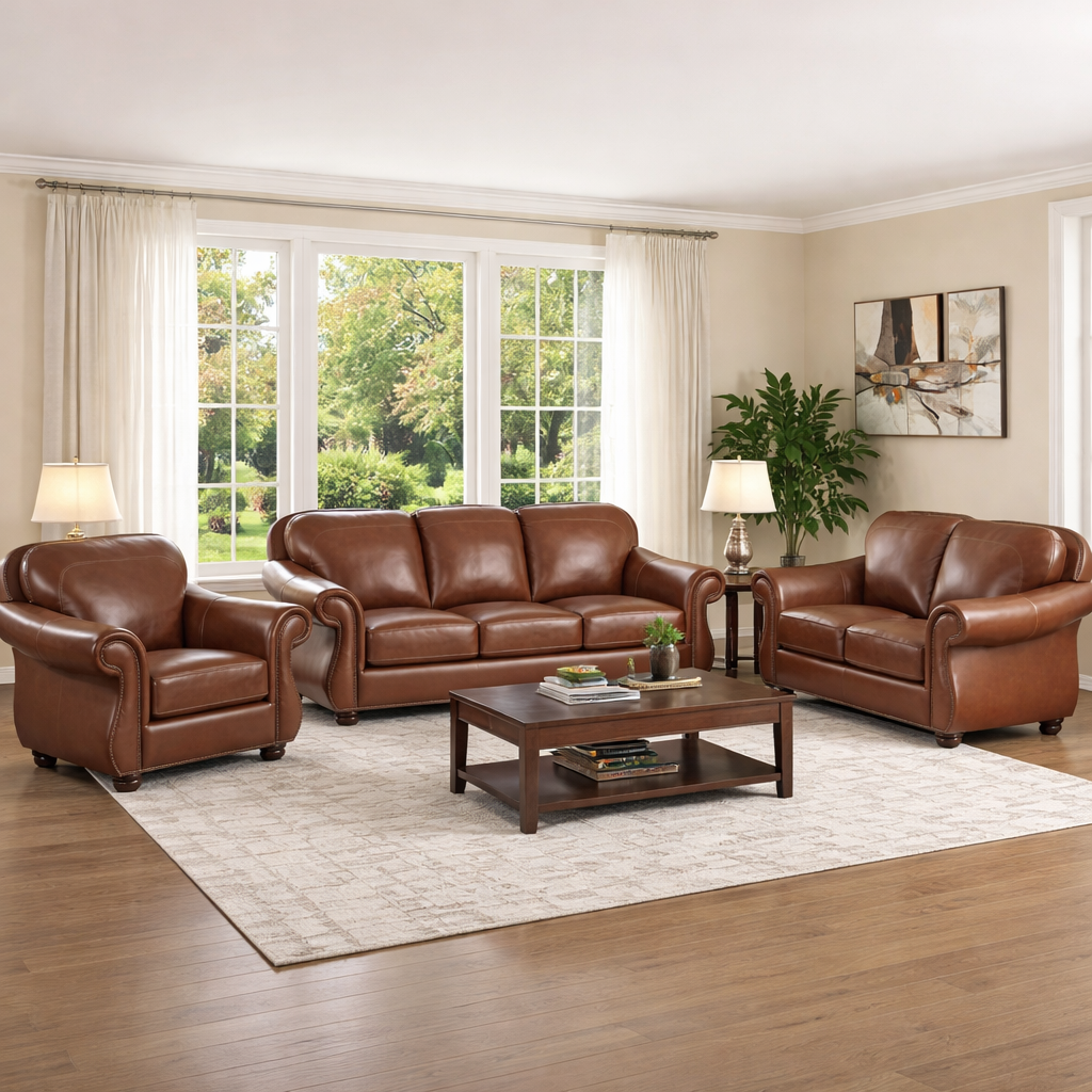 Solid teak wood modern sofa in natural finish