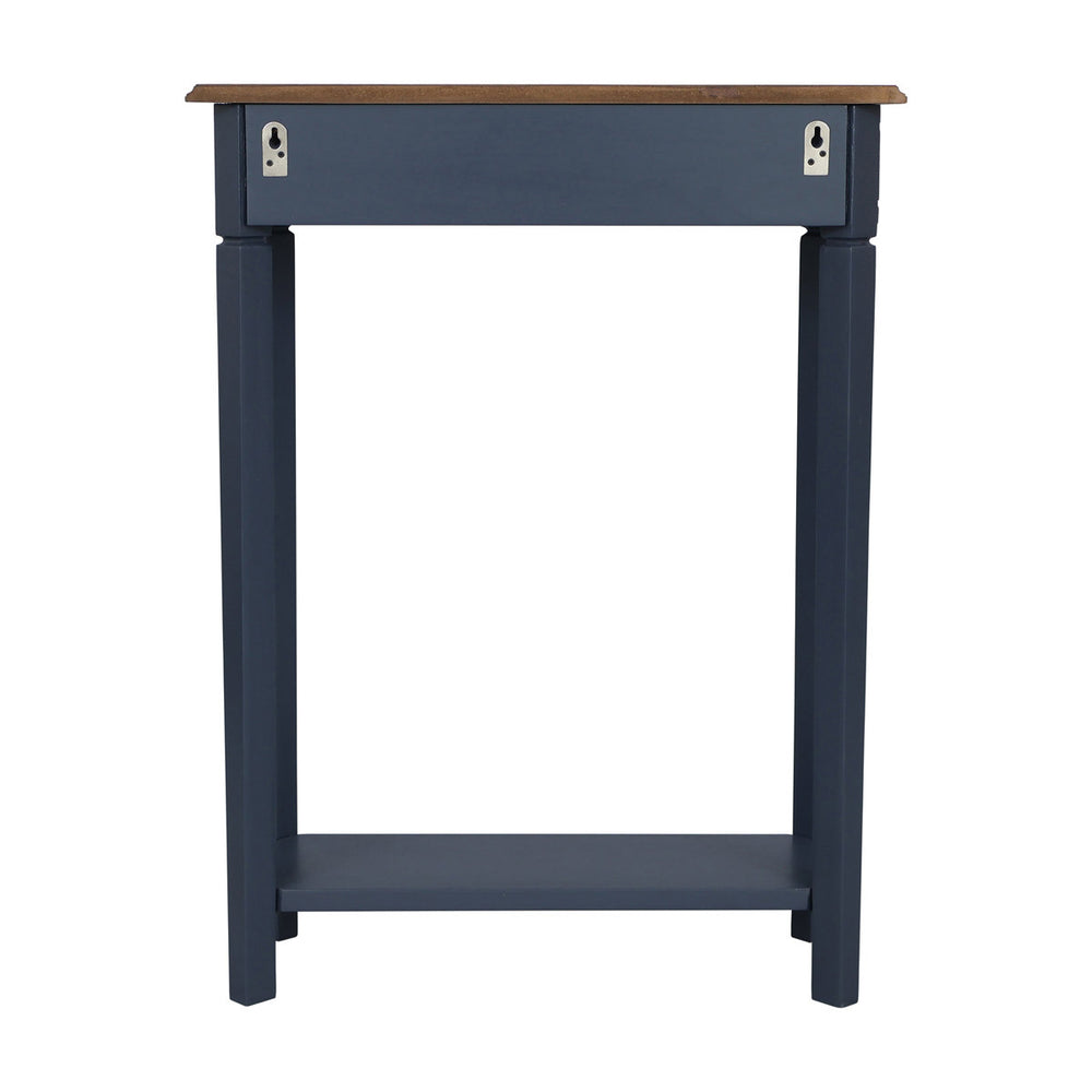 Entryway console table with lower storage shelf