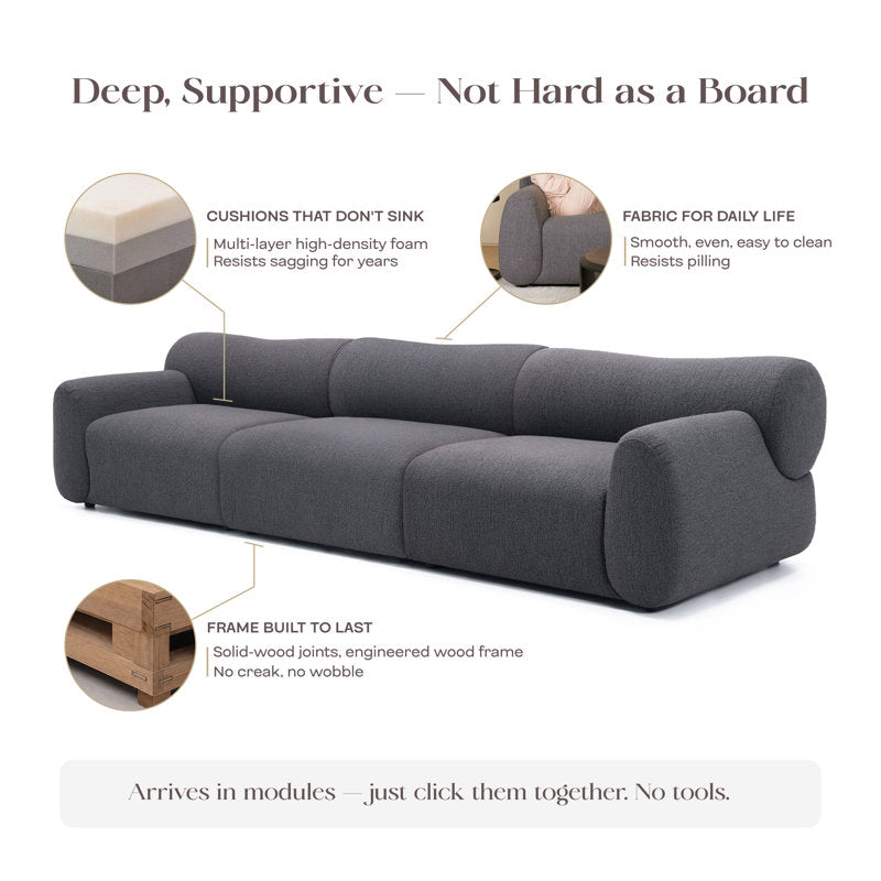 Handmade teak wood upholstered sofa