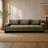 Solid teak wood modern 3 seater sofa