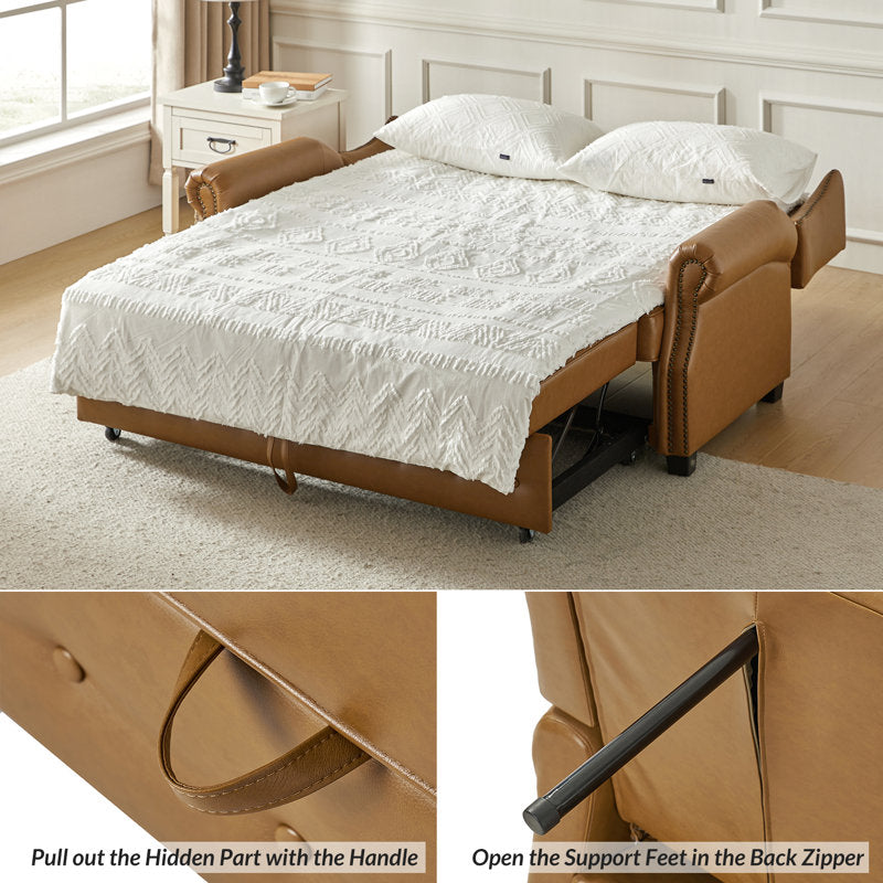 Hidden storage sofa with deep button tufting
