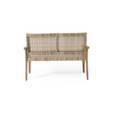 Minimalist teak wood loveseat chair