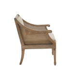Solid teak wood upholstered arm chair for living room
