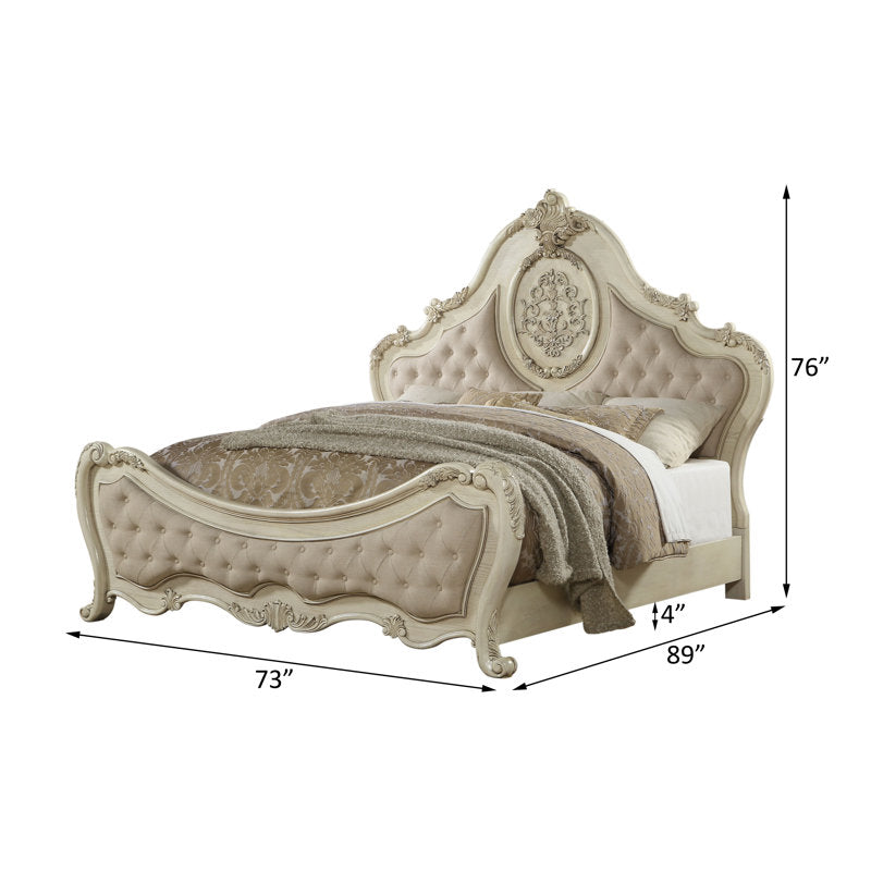 Hand Carved Classic Luxury Teak Wood Bed