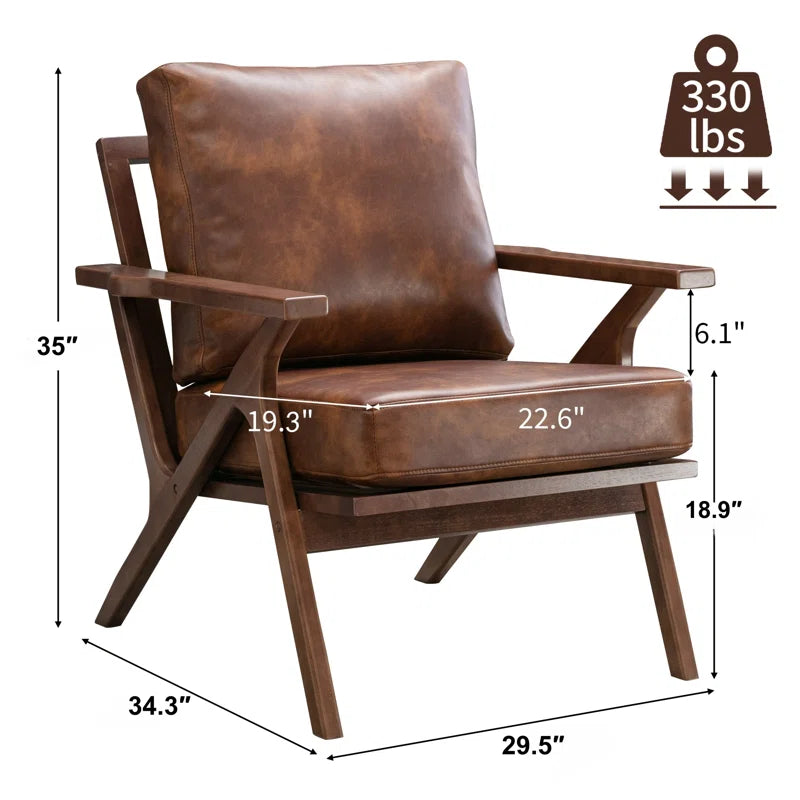 Solid wood accent chair for living room décor