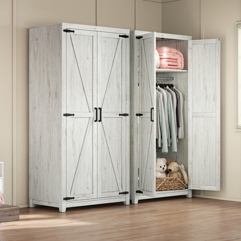 Modern farmhouse wooden closet storage
