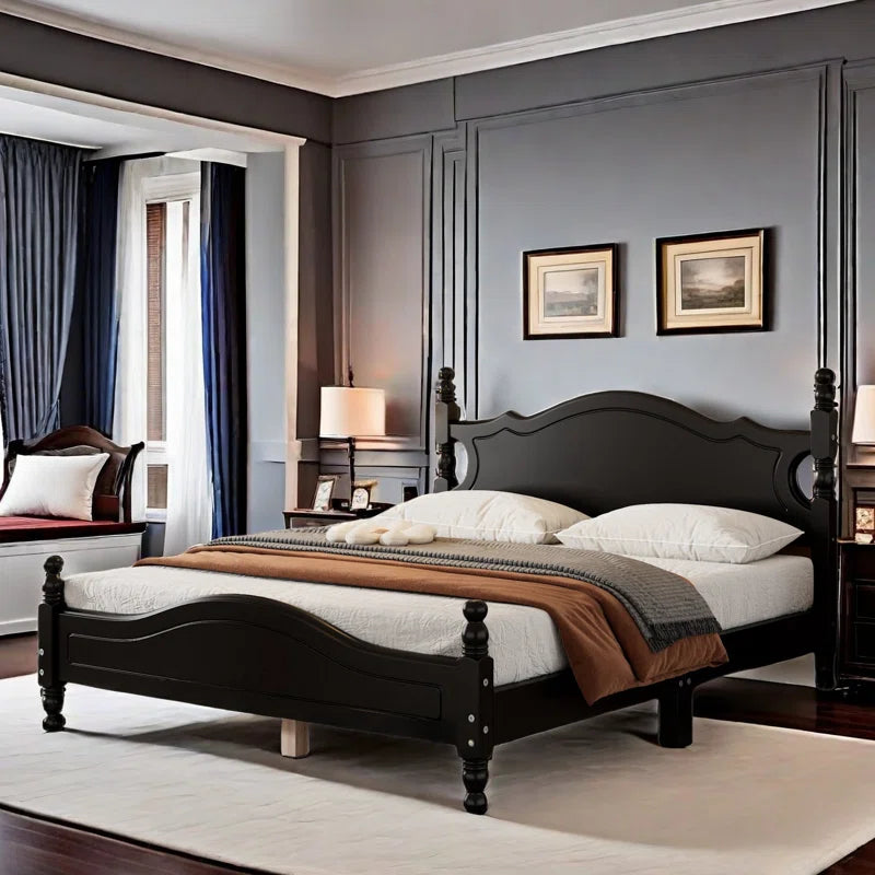 stylish black bedroom bed frame design