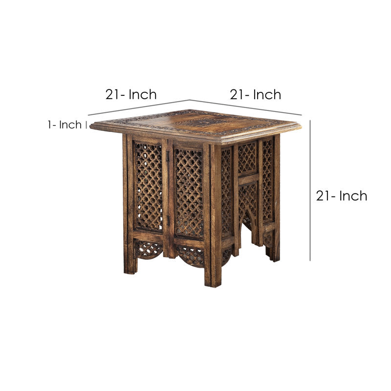 Elegant handcrafted teak wood furniture piece